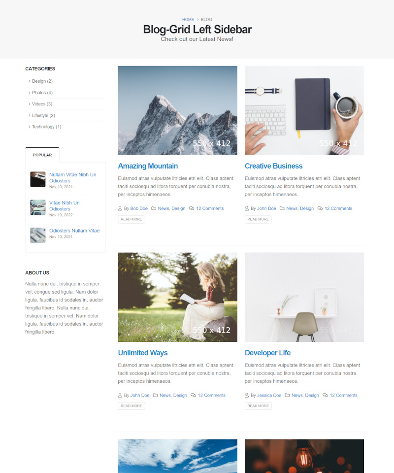 เว็บไซต์สำเร็จรูป - layouts สำเร็จรูป :  blog